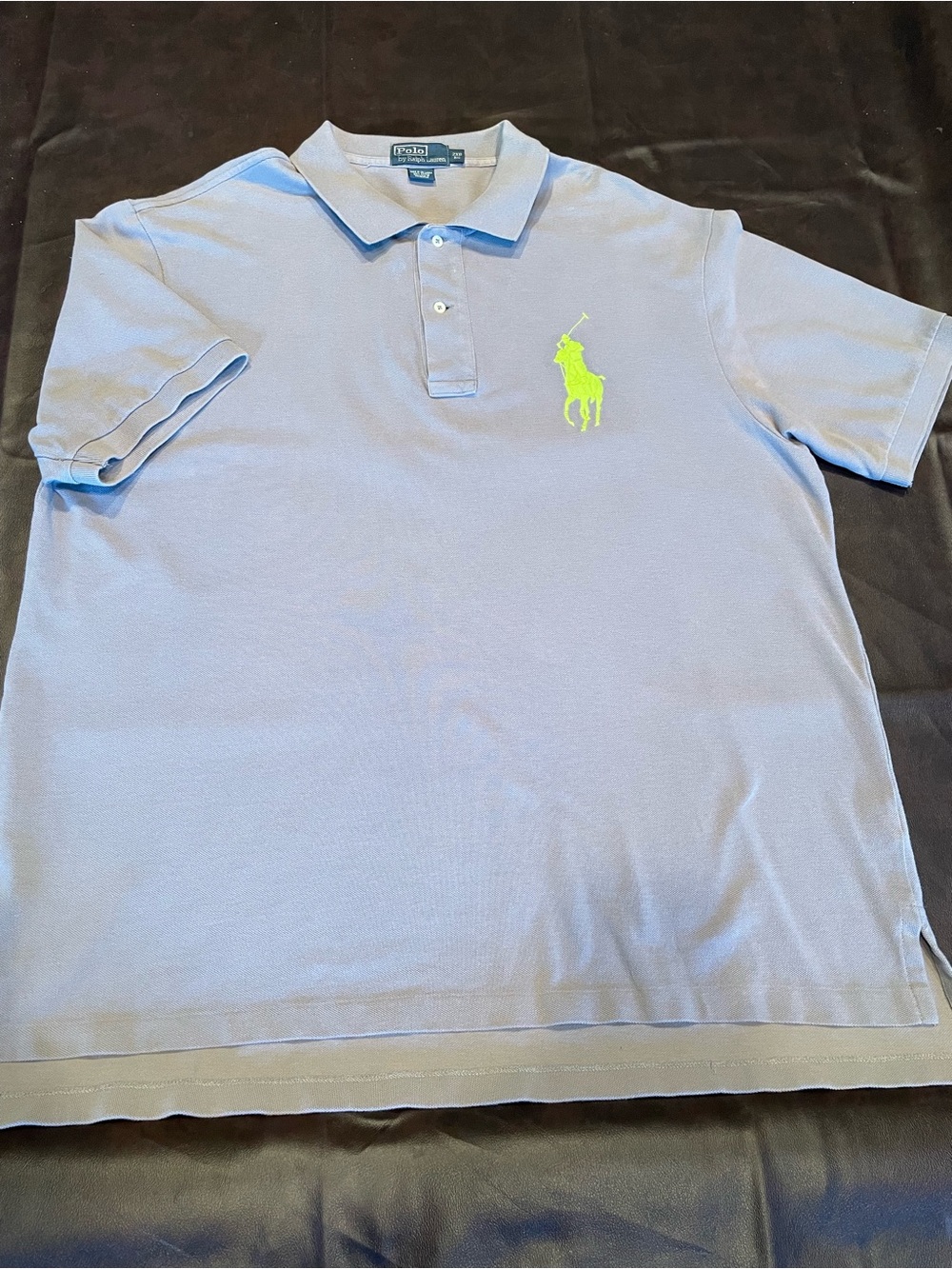 Ralph Lauren Men’s Light Grey Polo with Neon Yellow Pony